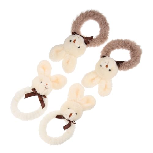 TOVINANNA 4stücke Plüsch Haarschmuck Häschenförmige Haarringe Haarband Elastische Haaraccessoires Für Mädchen Gemischter Stil von TOVINANNA