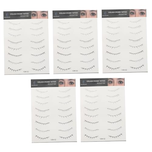 TOVINANNA 5 Blätter Eyelash Tattoos Aufkleber Wasserdichte Untere Wimpern Tattoos für Augen Make Up Einfach Anzuwenden Hautfreundliche Wimpern Sticker für Einen Natürlichen Look von TOVINANNA