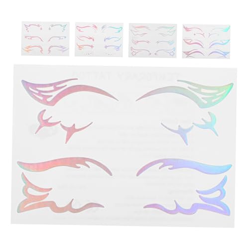 TOVINANNA 5 Blätter Holografische Aufkleber Wasserdichte Selbstklebende Sticker für Musikfestivals Nachtclubs und Karneval Teiliges für Make Up von TOVINANNA