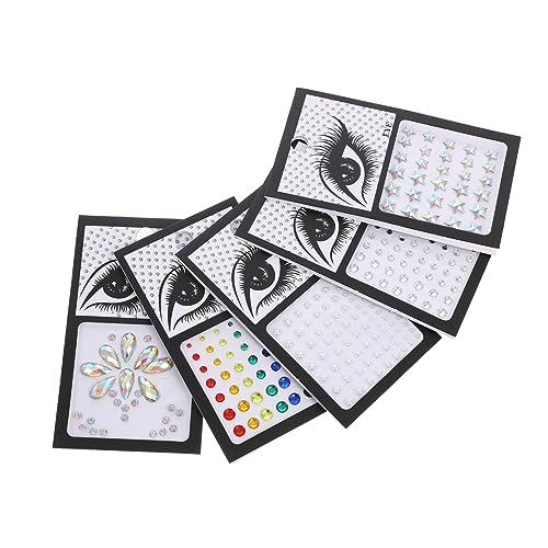 TOVINANNA 5 Blätter gesicht strass aufkleber halloween aufkleber halloween sticker juwelenbesetzte Gesichtsaufkleber Glitzer Gesichtsaufkleber Augen Aufkleber Edelsteine ​​für Make-up bilden von TOVINANNA