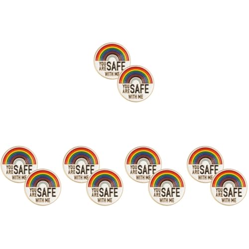 TOVINANNA 5 Sätze Regenbogen Emaille Pins Runde Broschen Mit Rainbow Muster Pride Abzeichen Für Kleidung Taschen Und Schals Lustige Brosche Für Lgbt Und Verbündete 2 Stück * 5 von TOVINANNA