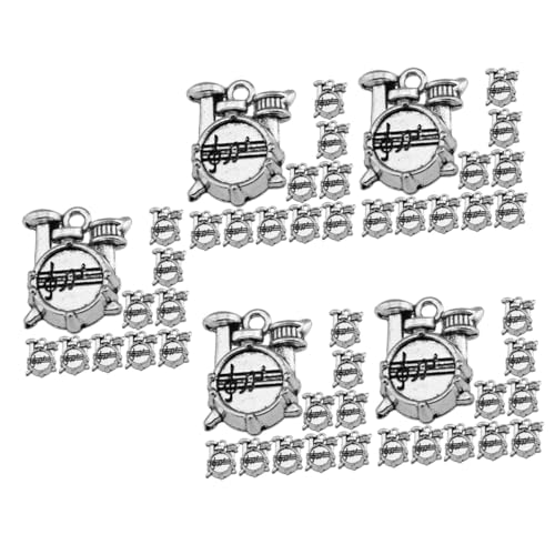 TOVINANNA 5 Sätze Schlagzeug Charms Metall Schmuckanhänger Für Diy Schlüsselanhänger Armbänder Kreative Bastelmaterialien Silberoptik 10 Stück * 5 von TOVINANNA