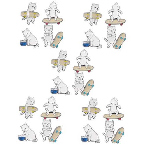 TOVINANNA 5 Sätze Süßes Katzen Emaille Broschen Set Teiliges Anstecknadel Set Mit Niedlichem Katzen Design Für Rucksäcke Kleidung Und Diy Projekte Für Frauen Und Mädchen 4 Stück * 5 von TOVINANNA