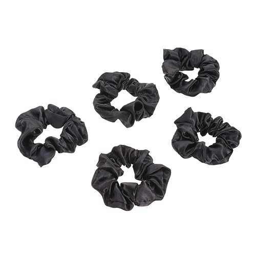 TOVINANNA 5stücke Haaraccessoire Stoffkunst Haarseil Pferdeschwanzhalter Stretch-haargummi Für Frauen Und Mädchen Einfarbige Haargummis Schwarz von TOVINANNA