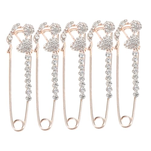 TOVINANNA 5 Stück Strass Brosche Für Frauen Und Mädchen Goldene Zinklegierung Vielseitige Anstecknadel Für Kleidung Hüte Und Taschen Elegantes Schmuckzubehör von TOVINANNA