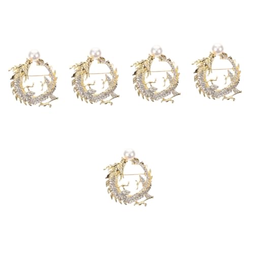 TOVINANNA 5 Stück Drachenbrosche Pin für Kleidung Delikates Ornament für Jacken Hüte Taschen Einzigartiges für Besondere Anlässe Wie Hochzeiten Geburtstage Jubiläen Goldene Brosche mit von TOVINANNA