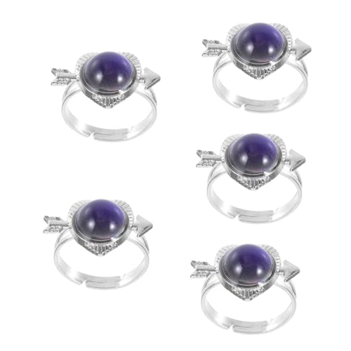 TOVINANNA 5 Stück Emotion Ring Farbwechsel Ring für Damen für Verschiedene Anlässe Zeigt Ihre und Persönlichkeit durch Farbwechsel von TOVINANNA