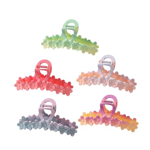 TOVINANNA 5 Stück Farbverlauf Blumen Clip Haar Accessoires Für Frauen Krallen Clips Für Haare Einzigartige Haar Clip Haar Clips Haarbacken Haarklemmen Niedliche Haar von TOVINANNA