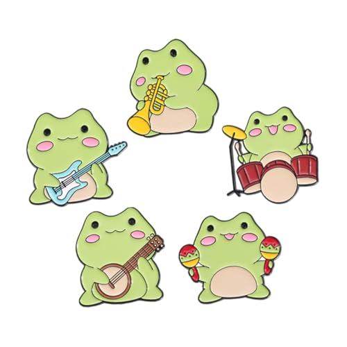 TOVINANNA 5stücke Cartoon-frosch Broschen Für Rucksäcke Taschen Hüte Süße Tier Pins Aus Ästhetische Rucksack-anstecknadeln Vielseitige Kleidungsbroschen von TOVINANNA