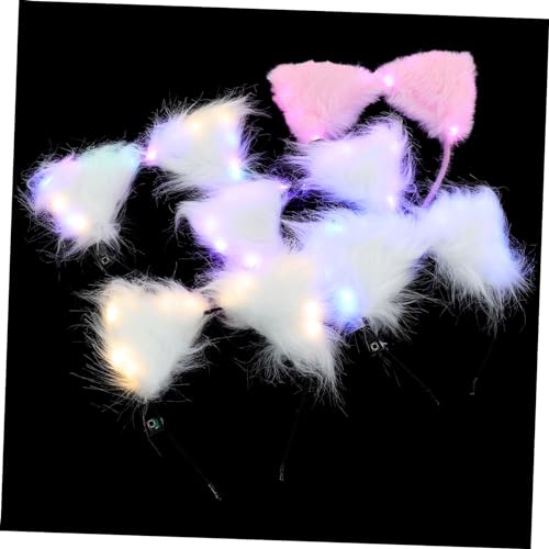 TOVINANNA 5 Stück Katzenohr Licht Stirnband Leuchtendes Mädchen Stirnband Tierohr Stirnband Katzenohren Stirnband Cosplay Katzenohr Stirnband Katzenohr Modellier Stirnband von TOVINANNA