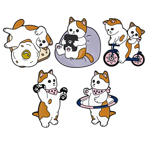 TOVINANNA Cartoon Brosche 5 Stück Legierungs Anstecker für Kleidung Taschen Rucksäcke Niedliche Emaille Pins für Frauen Mädchen Geschenkidee für Geburtstage Weihnachten Valentinstag von TOVINANNA