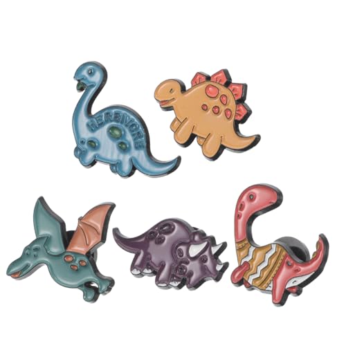 TOVINANNA 5 Stück Dinosaurier Emaille Anstecker für Damen Kawaii Anstecknadeln Süße Broschen für Jacken Rucksäcke Kleidung Gemischter Stil Sicher und Einfach Anzubringen von TOVINANNA
