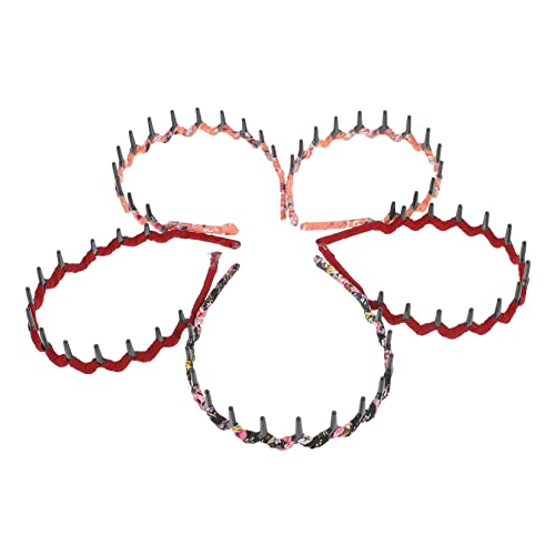 TOVINANNA 5 Stück Teiliges Leopard Stirnband mit Zähnen Haarkamm Haarband für und Männer Vielseitig Einsetzbar zum Waschen Gesichts für Make Up aus Chiffon und Kunststoff Zufällige Farbe von TOVINANNA