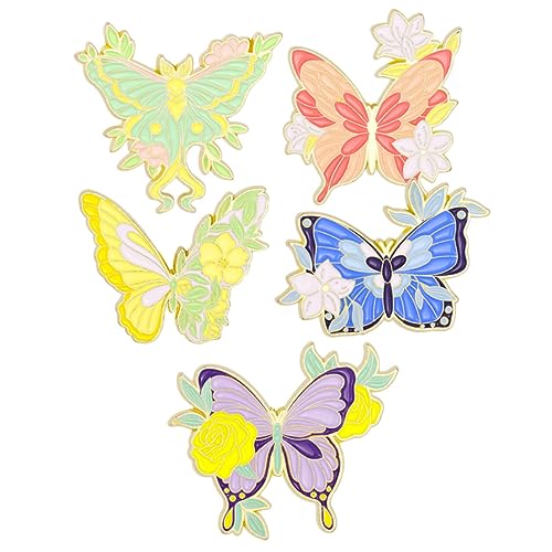 TOVINANNA 5 Stück Teiliges Schmetterlings Broschen Kreative Anstecker für Kleidung Schals und Taschen Dekoratives Accessoire für Damen Einzigartiges für Besondere Anlässe von TOVINANNA