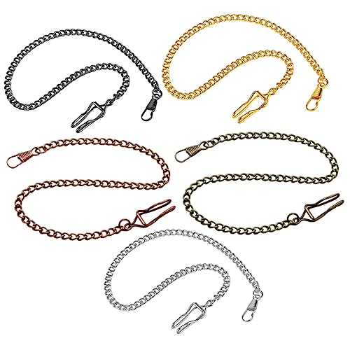 TOVINANNA 5 Stück Teiliges Set Vintage Taschenuhr Ketten Zubehör Antike Metall Taschenuhrkette für Herren und Damen Retro Design Langlebig und von TOVINANNA
