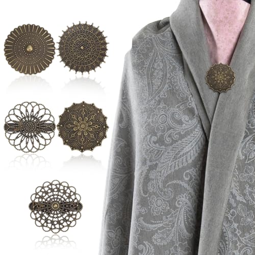 TOVINANNA 5 Stück Vintage Cardigan Clips Set Pack mit Einzigartigem Design Vielseitig Einsetzbare Shawl Clips für Kleider Pullover und Cardigans für Frauen und Besondere Anlässe von TOVINANNA