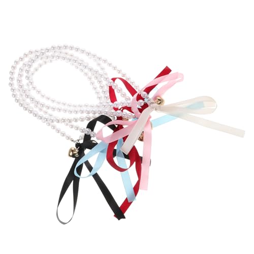 TOVINANNA 5 Stück Vintage Perlenkette für Damen Teiliges mit Verstellbarem Bow Design Lange Halskette mit Kunstperlen Perfektes Schmuckstück für Besondere Anlässe und Alltag von TOVINANNA