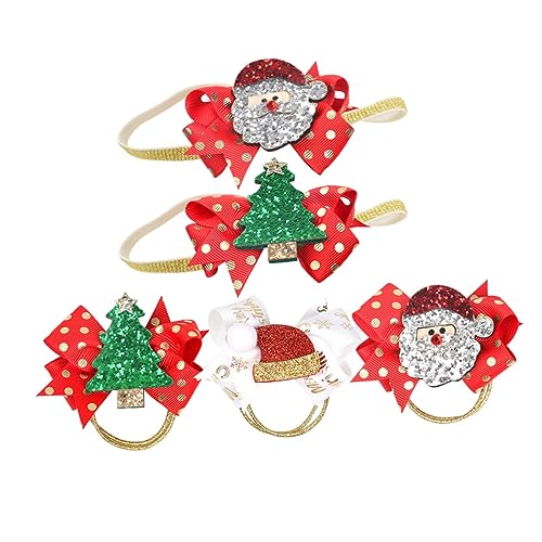 TOVINANNA 5 Teiliges Weihnachts Haaraccessoires Set Mit Bowknot Haarseilen Festlichen Haarklammern Und Glitzer Haarclips Für Mädchen Und Perfekte Party Dekoration Für Weihnachten von TOVINANNA