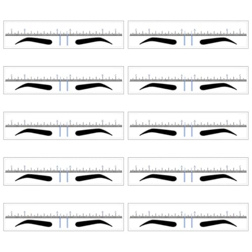 TOVINANNA 50 Stück Lineal Zur Positionierung Der Augenbrauen Gel Eyeliner Bausatz Gesicht Trimmer Für Schablone Zur Augenbrauenformung Augenbrauen-vorlage Augenbrauenlineal Blue Pvc von TOVINANNA