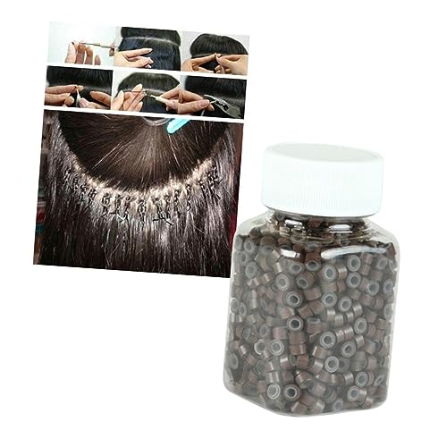 TOVINANNA 500stücke Braiding Beads Für Haarverlängerungen Silikon Dreadlocks Ringe Braun Langlebige Haaraufsätze Für Männer Und Frauen Für Festivalfrisuren Und Kreative Styles von TOVINANNA