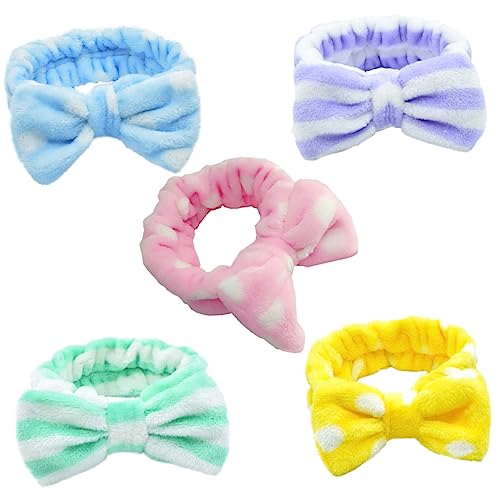 TOVINANNA 5stücke Teiliges Fleece Haarband Für Damen Elastische Make-up Und Waschhaarbänder Und Für Yoga Sport Und Gesichtspflege von TOVINANNA