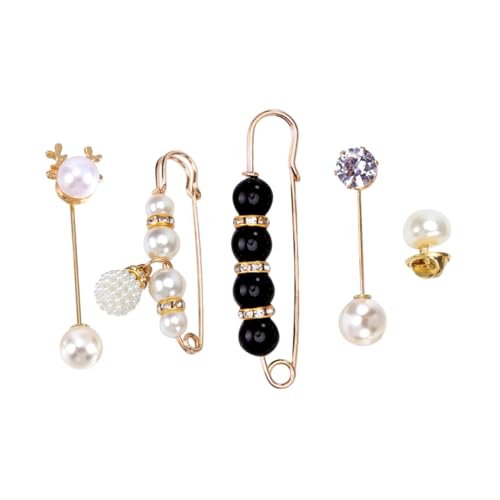 TOVINANNA 5stücke Kreative Strickjacken-sicherheitsnadeln Mit Perlen-verzierung Dekorative Broschen Für Kleidung Taschen Und Accessoires von TOVINANNA