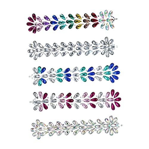 TOVINANNA 5stücke Gesichts-juwelen Aufkleber Wasserdichte Acryl-strasssteine Für Festivals Partys Makeup Gesichtsmake-up Dekoration Regenbogen von TOVINANNA