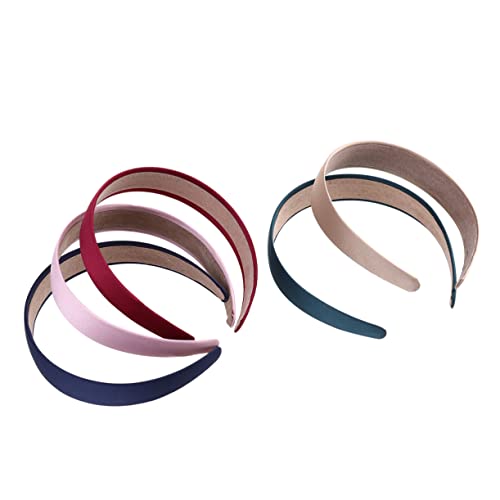 TOVINANNA 5stücke Haarbänder Breit Stirnband Kopfbedeckung Einfarbig Khaki Weinrot Marineblau Schwärzlich-grün Für Frisur von TOVINANNA