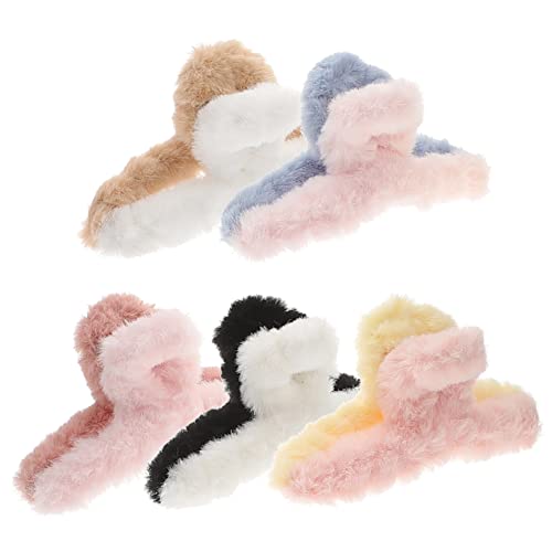 TOVINANNA 5stücke Flauschige Haarklammer Für Frauen Pelzige Haarklammern Rutschfeste Haarclips Haaraccessoire Für Verschiedene Outfits Frisuren Und Anlässe von TOVINANNA