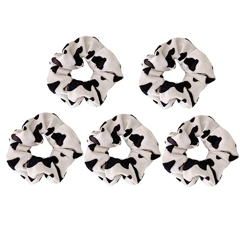 TOVINANNA 5stücke Kuhmuster Haargummis Für Frauen Elastische Scrunchies Mit Flauschigem Design Charmanter Haarschmuck Für Mädchen Und Damen Stilvolle Haaraccessoires in Verschiedenen von TOVINANNA