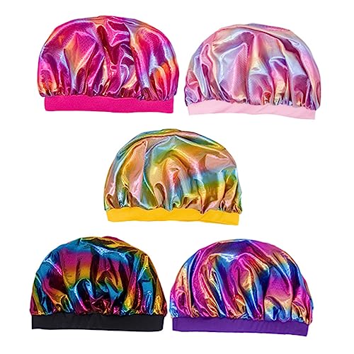 TOVINANNA 5stücke Schlaf Haarhaube Aus Polyester Für Duschen Und Gesichtswaschen Und Komfortabel Geeignet Für Junge Mädchen Und Erwachsene von TOVINANNA