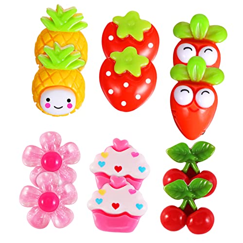 TOVINANNA 6 Paare Kleines Clip Ohrringen für Mädchen Bunte Ohrringe mit Liebevollen Designs für Geeignet für Partys Geburtstage und Täglichen Gebrauch von TOVINANNA