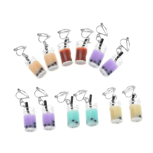 TOVINANNA 6 Paare Ohrclips Bubble Tea Ohrringe Damen Lustige Perlen Ohrschmuck Material Mix Farben Trendige Ohrhänger Wiederverwendbar TOVINANNA 6 Paare Ohrclips Bubble Tea Ohrringe Damen Lustige Perlen Ohrschmuck Material Mix Farben Trendige Ohrhänger Wiederverwendbar von TOVINANNA