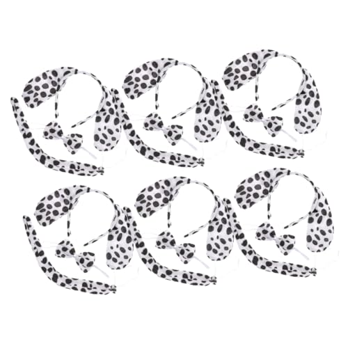 TOVINANNA 6 Sätze Kostüm Zubehör Teiliges Set Hundeohren Haarreif mit Fliege und für Tier Cosplay für Partys Halloween und Fotografie Dekoration von TOVINANNA