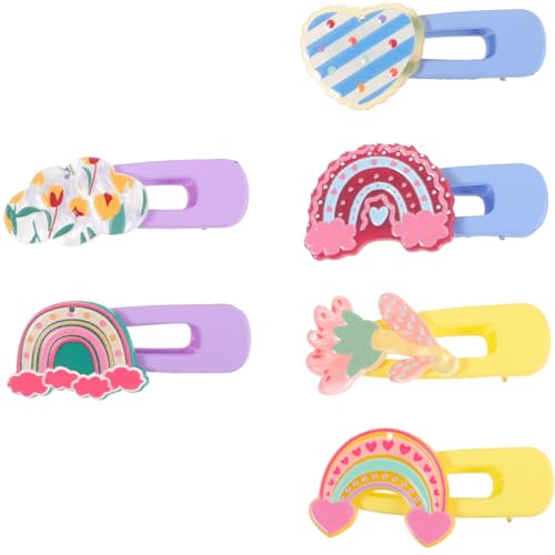 TOVINANNA 6stücke Süße Haarspangen Dekorative Mehrfarben Haarspangen Für Mädchen Leuchtende Regenbogen-blumen Haarschmuck Accessoires Langlebig Und Robust Für Hochzeit Alltag Urlaub von TOVINANNA