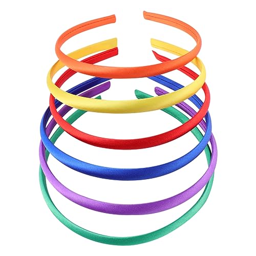 TOVINANNA 6stücke Teiliges Damen Haarschmuck Bunte Satin Haarbänder Gelb Rot Grün Und Orange Kreative Haarreifen Für Partys Und Freizeitaktivitäten von TOVINANNA