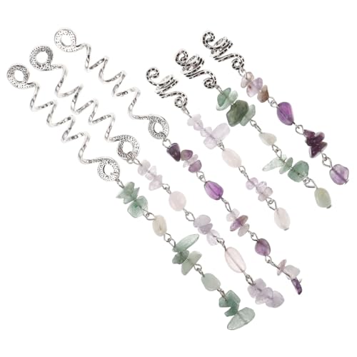 TOVINANNA 6stücke Teiliges Set Boho Haarschmuck Für Dreadlocks Mit Naturstein-pendants Vintage Haaraccessoires Für Zöpfe Stilvolle Haarringe Und Charms Für Einen Kreativen Look von TOVINANNA