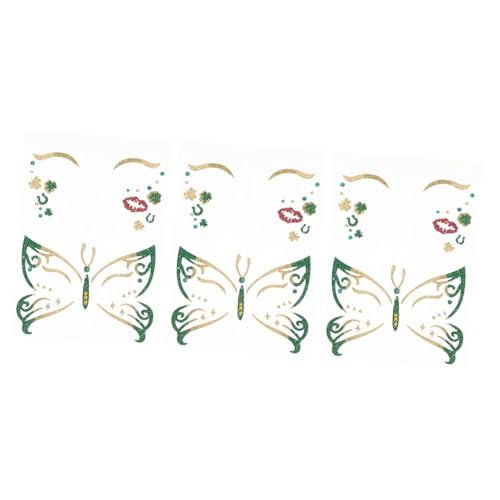 TOVINANNA 6 Stk st. Patrick's Day temporärer Aufkleber klingeln Sie an der Klingel grünes Gesicht glitzert temporary tattoos temporäre tattoos das Geschenk Geschenke Körperaufkleber 3d von TOVINANNA