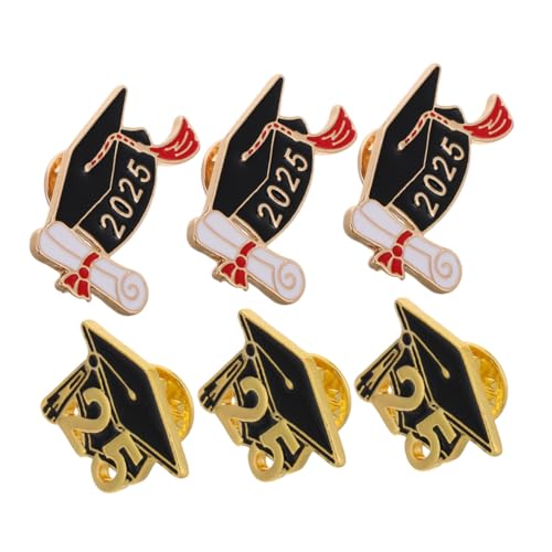 TOVINANNA 6 Stück Bachelor-Cap-Brosche Abschlusskappe Brosche Schule Rucksack-Stifte College-Abschlussdekorationen Party Materialien für die Abschlusssaison Graduierungsbrosche Zinklegierung von TOVINANNA