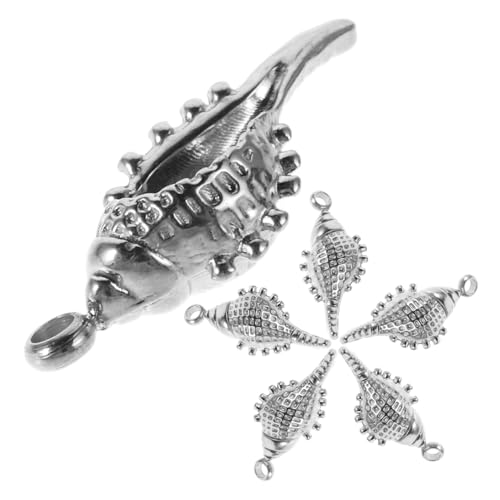 TOVINANNA 6 Stück Edelstahl Muschel Anhänger Charm für Schmuckherstellung Einzigartige DIY Schlüsselanhänger Halsketten Armbänder Ohrringe Zubehör Hautfreundlich und Vielseitig Einsetzbar von TOVINANNA