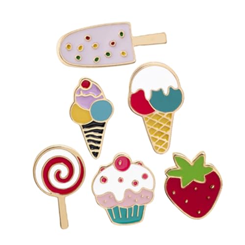 TOVINANNA 6stücke Teiliges Kawaii Lollipop Brosche Sommerliche Cartoon-eiscreme Erdbeere Pins Für Frauen Shirts Kleider Rucksäcke Und Accessoires Bei Festen Und Anlässen von TOVINANNA