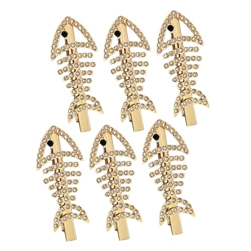 TOVINANNA 6 Stück Fischgräten Clip Damen Haar Accessoire Mädchen Strass Haarspangen Kreative Haarnadel Haardekoration Damen Haarspangen Metall Haarnadel Haarspangen Für Mädchen von TOVINANNA