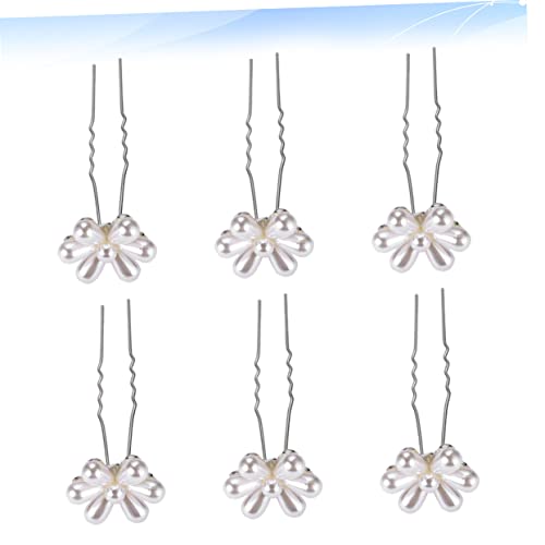 TOVINANNA 6stücke Teiliges Braut Haarschmuck Stilvolle Perlen-haarspangen Für Hochzeiten Partys Und Besondere Anlässe Handgefertigte U-förmige Haarnadeln Silber Design Für Und Mädchen von TOVINANNA