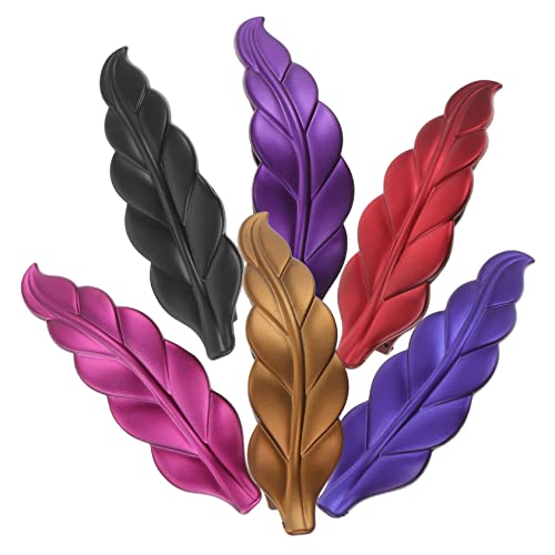 TOVINANNA 6 Stück Snap-haarspangen Matte Haarspangen Pferdeschwanzhalter Kosmetische Haarspange Haarspangen Friseur Frauen Styling Haarspange Blattform von TOVINANNA