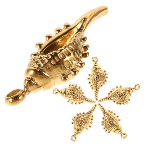 TOVINANNA 6 Stück Teiliges Edelstahl Muschel-anhänger für Schmuckherstellung Leichte Langlebige DIY Charms für Halsketten Armbänder Ohrringe und Schlüsselanhänger Vielseitig Tragbar für von TOVINANNA