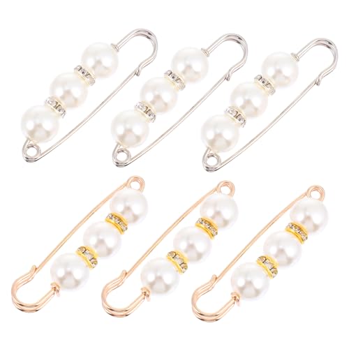 TOVINANNA 6stücke Perlenbrosche Set Für Damen Brosche Pin Aus Kunstperlen Und Legierung Zarte Broschen Für Hut Dekoration Und Kleidungsaccessoires von TOVINANNA