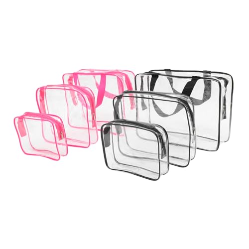 TOVINANNA 6 Stück Teiliges Set Transparenter Reise Kosmetiktaschen wasserdichte Organizer für Toilettenartikel Tragbare Make Up Taschen für Reisen Gym und Alltag mit Reißverschluss für von TOVINANNA