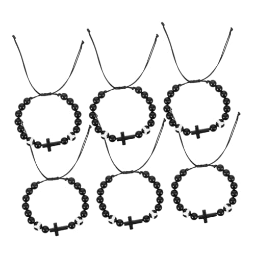 TOVINANNA 6 Stück Verstellbare Anhänger Armbänder Always Remember Armband Baseball Zubehör Volleyball Perlenarmband Herren Baseball Party Dekorationen Schmuckzubehör Schnur Schwarz von TOVINANNA