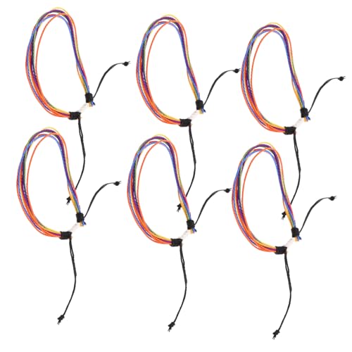 TOVINANNA 6 Stück Verstellbare Handgefertigte Wachsschnurarmbänder für Damen Bunte Boho Juwelen für Sommerpartys und Abschlussfeiern von TOVINANNA