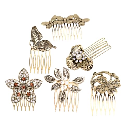 TOVINANNA 6 Stück Vintage Haarschmuck Haarschmuck Haarschmuck Für Frauen Haarkamm Clips Damen Kopfbedeckung Haarkämme Für Frauen Dekorativer Haarkamm Haarseitenkamm Mädchen von TOVINANNA